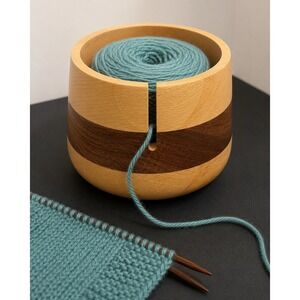 Furls Fiberarts Handcrafted Wooden Yarn Bowl with Original Box Made In India